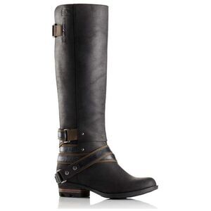 Sorel Women’s Lolla Tall Black/Mud Leather Waterproof Boots